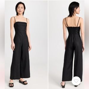 Reformation BNWT Overland Black Linen Jumpsuit sz 8